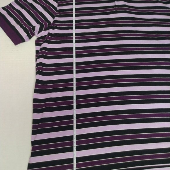 Roundtree & Yorke Button Down Shirt Mens Large Purple and black Short Sleeve - Picture 2 of 5